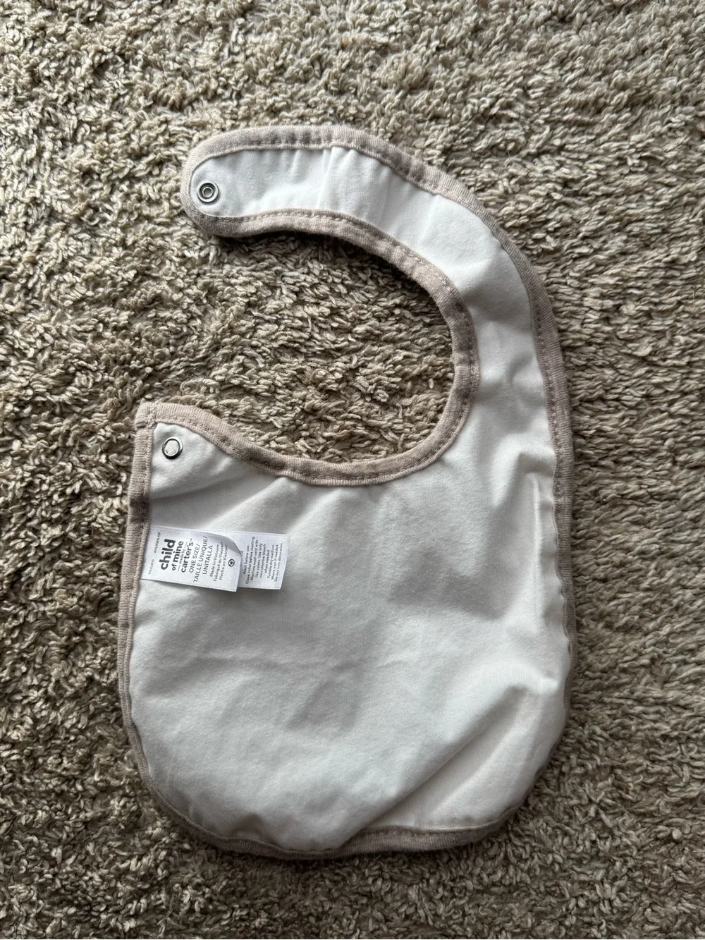 Carter’s Child of Mine Baby Bib Set Brown Neutral Puppy Daddy Mommy 3 Pack OS